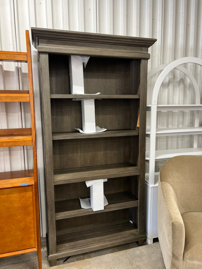 76" Carson Open Bookcase Brown: Wood Frame, 4 Shelf Storage
