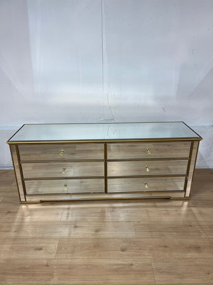 Caila 48" Mirrored 6-Drawer Double Dresser