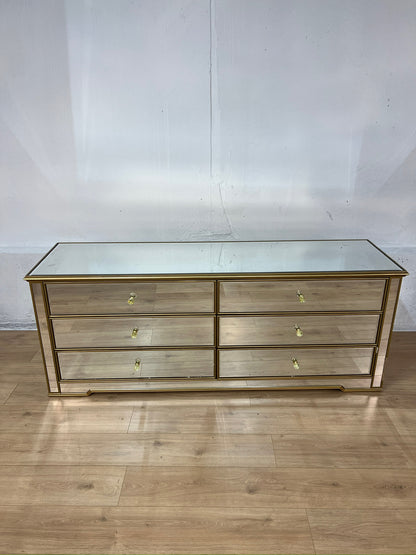 Caila 48" Mirrored 6-Drawer Double Dresser