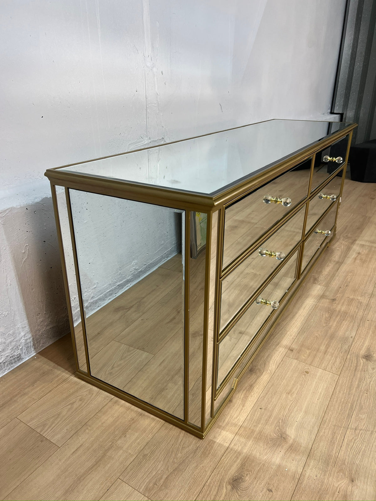 Caila 48" Mirrored 6-Drawer Double Dresser