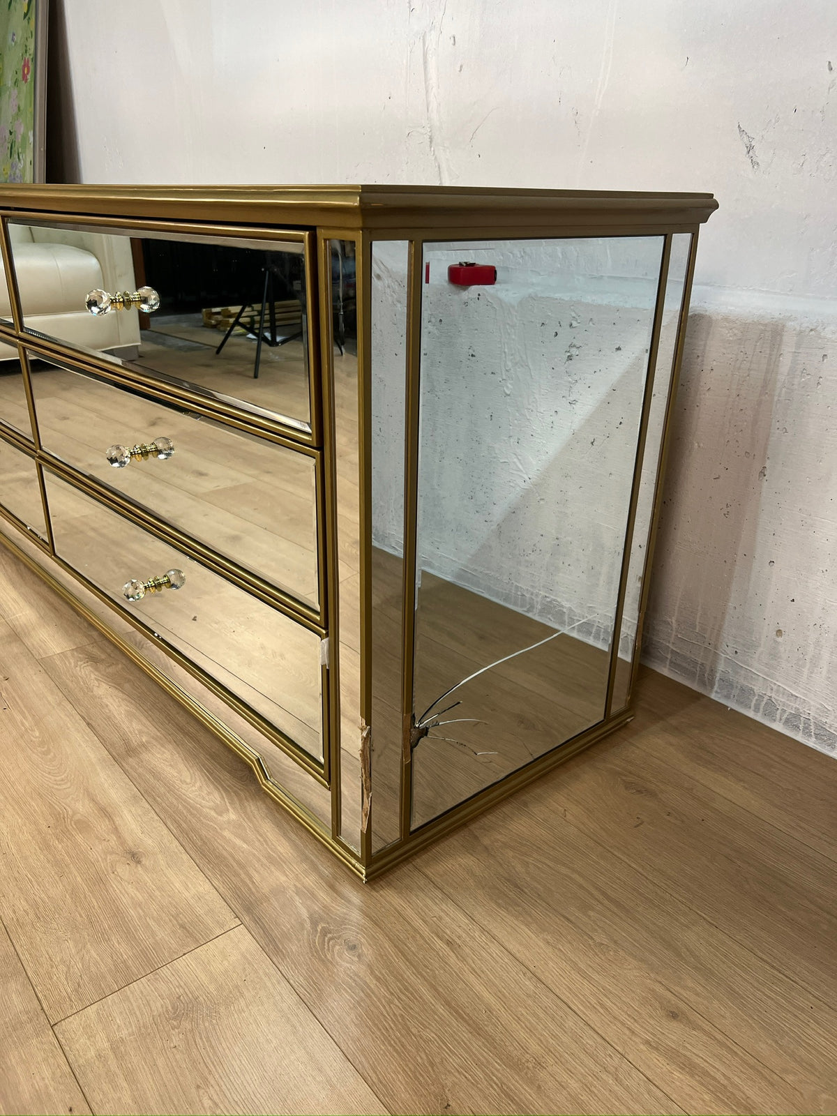 Caila 48" Mirrored 6-Drawer Double Dresser