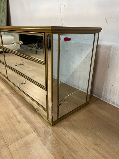 Caila 48" Mirrored 6-Drawer Double Dresser