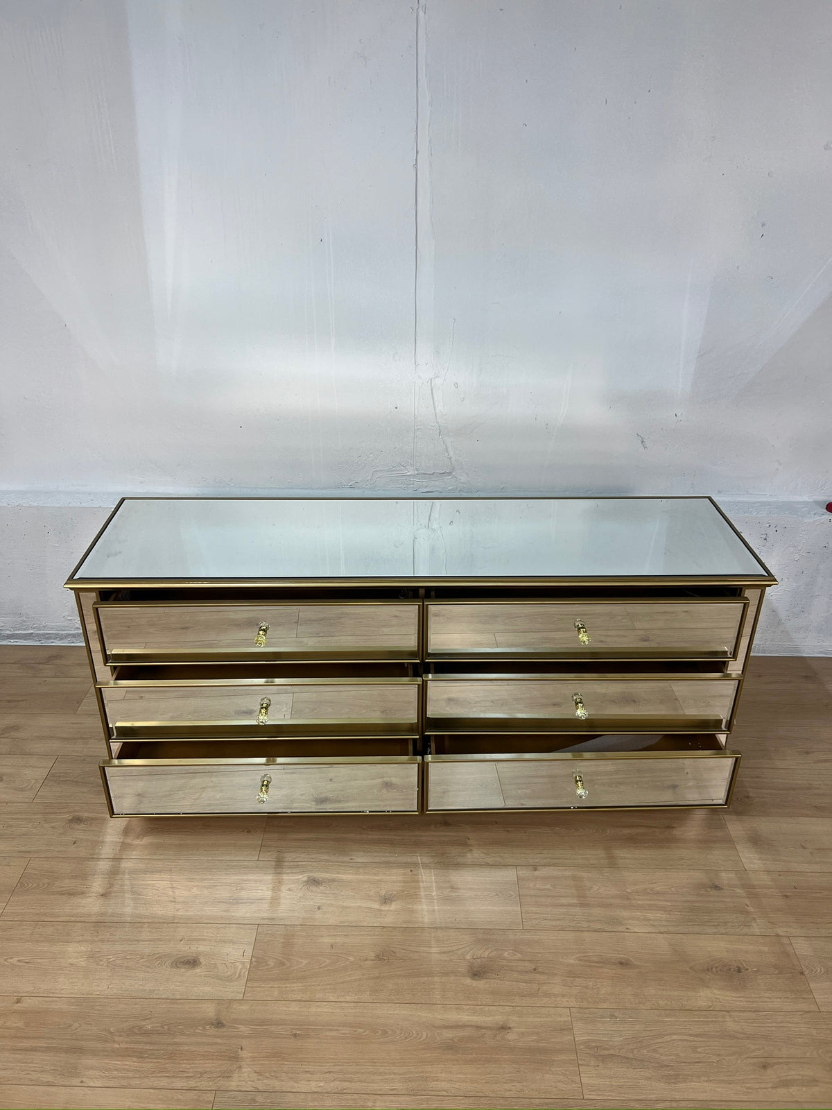 Caila 48" Mirrored 6-Drawer Double Dresser