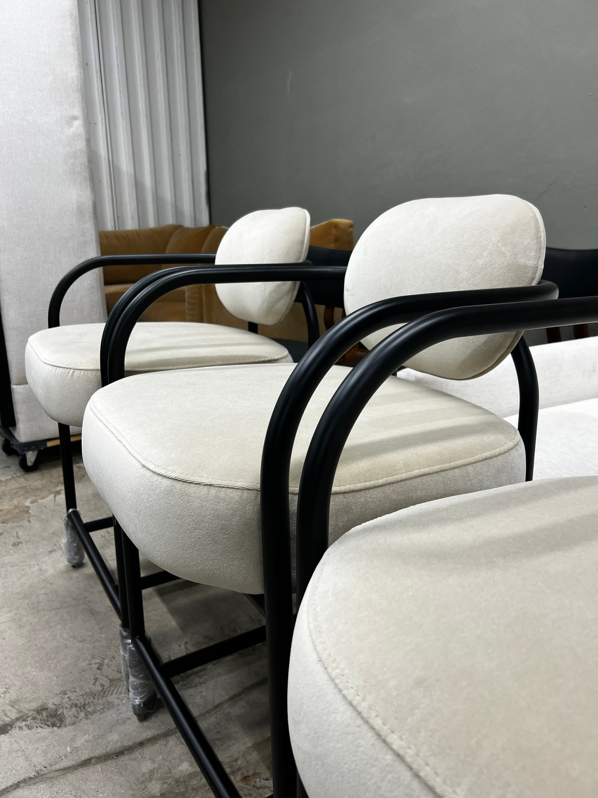 Denver Modern Arches Counter Stools – Set of 3, Velvet – New Open Box