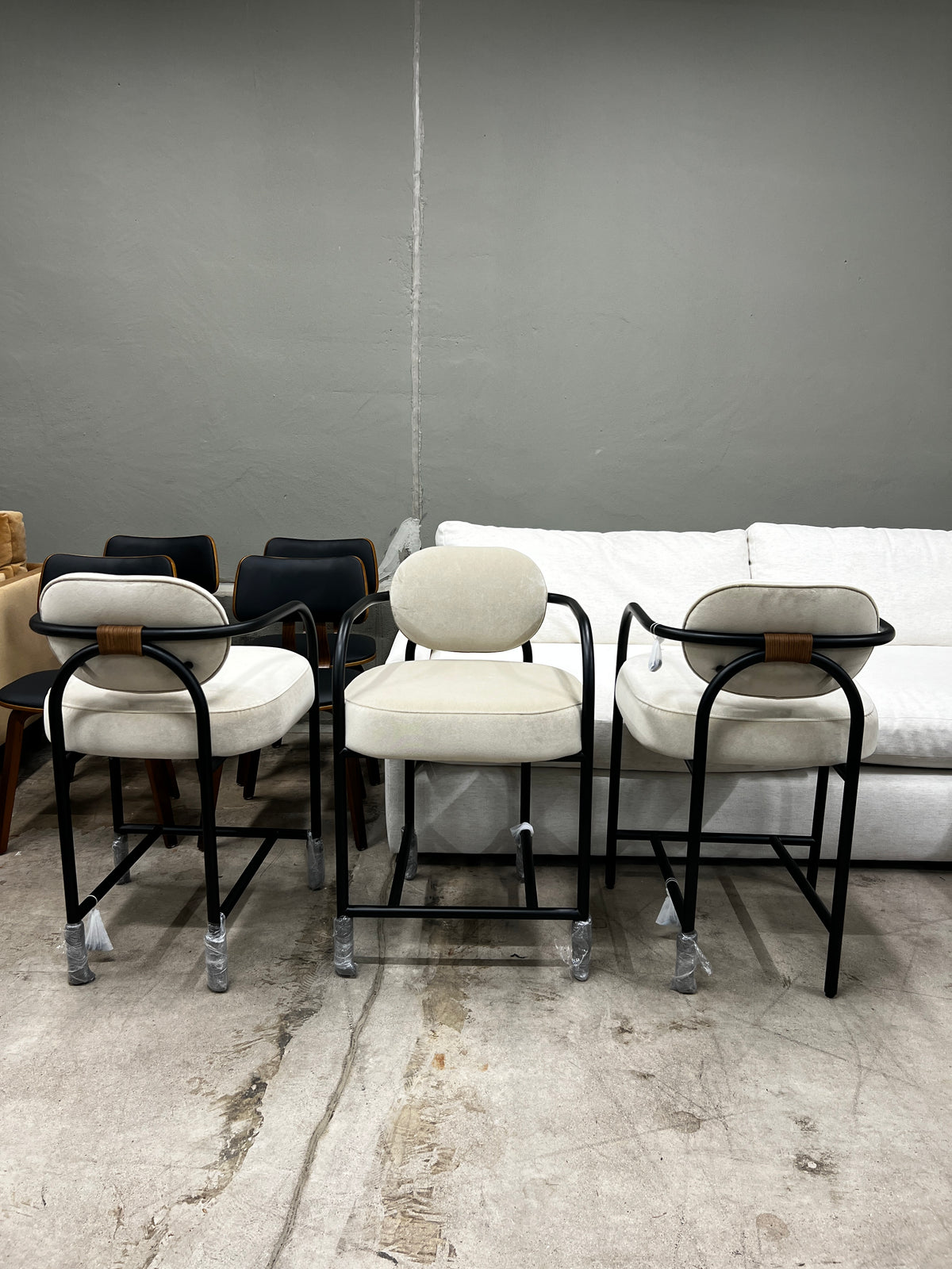 Denver Modern Arches Counter Stools – Set of 3, Velvet – New Open Box