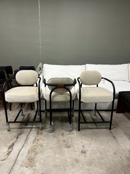 Denver Modern Arches Counter Stools – Set of 3, Velvet – New Open Box