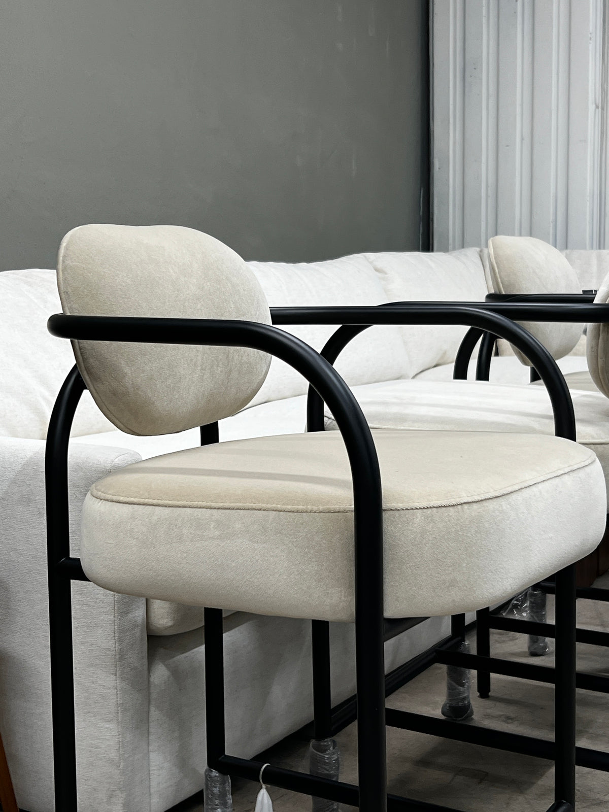 Denver Modern Arches Counter Stools – Set of 3, Velvet – New Open Box