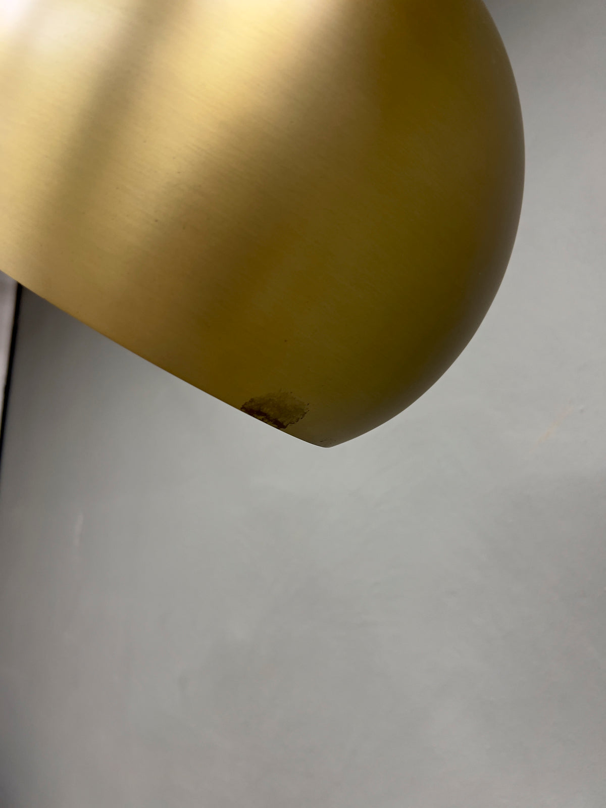 Brass Arc Floor Lamp – Marble Base, Dome Shade – Used