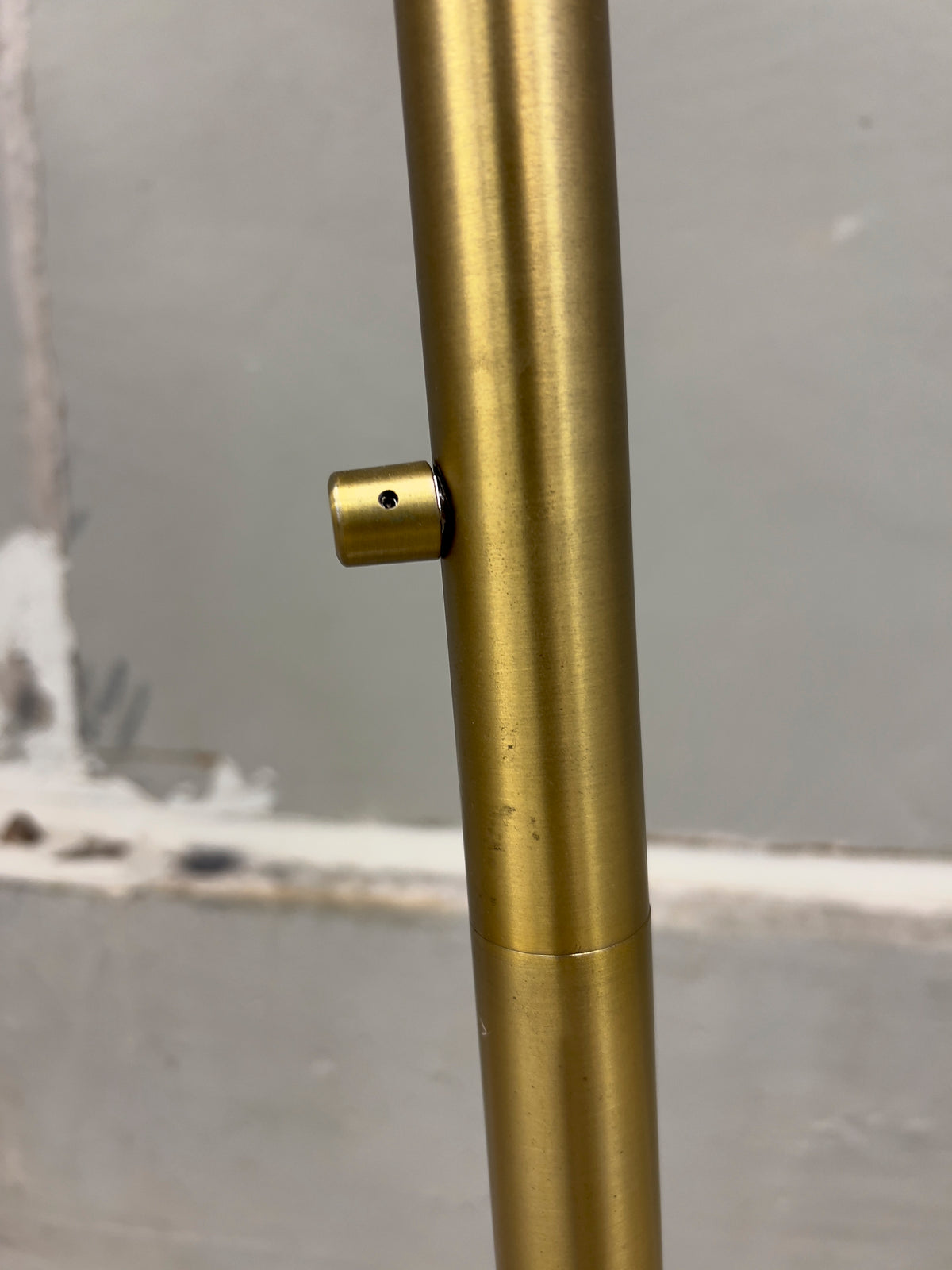 Brass Arc Floor Lamp – Marble Base, Dome Shade – Used
