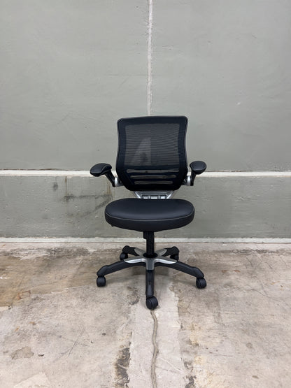 Modway Edge Mesh Back Office Chair – Black, Flip-Up Arms – Open Box