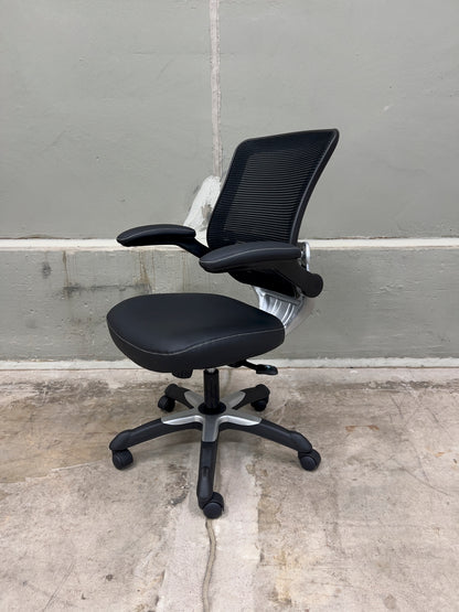 Modway Edge Mesh Back Office Chair – Black, Flip-Up Arms – Open Box