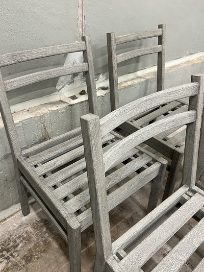 Arhaus Costa Teak Dining Chairs - Driftwood Grey, Set of 7