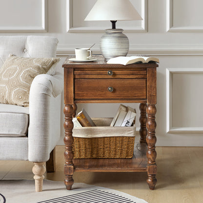 Eric 26" Tall End Table-WALNUT