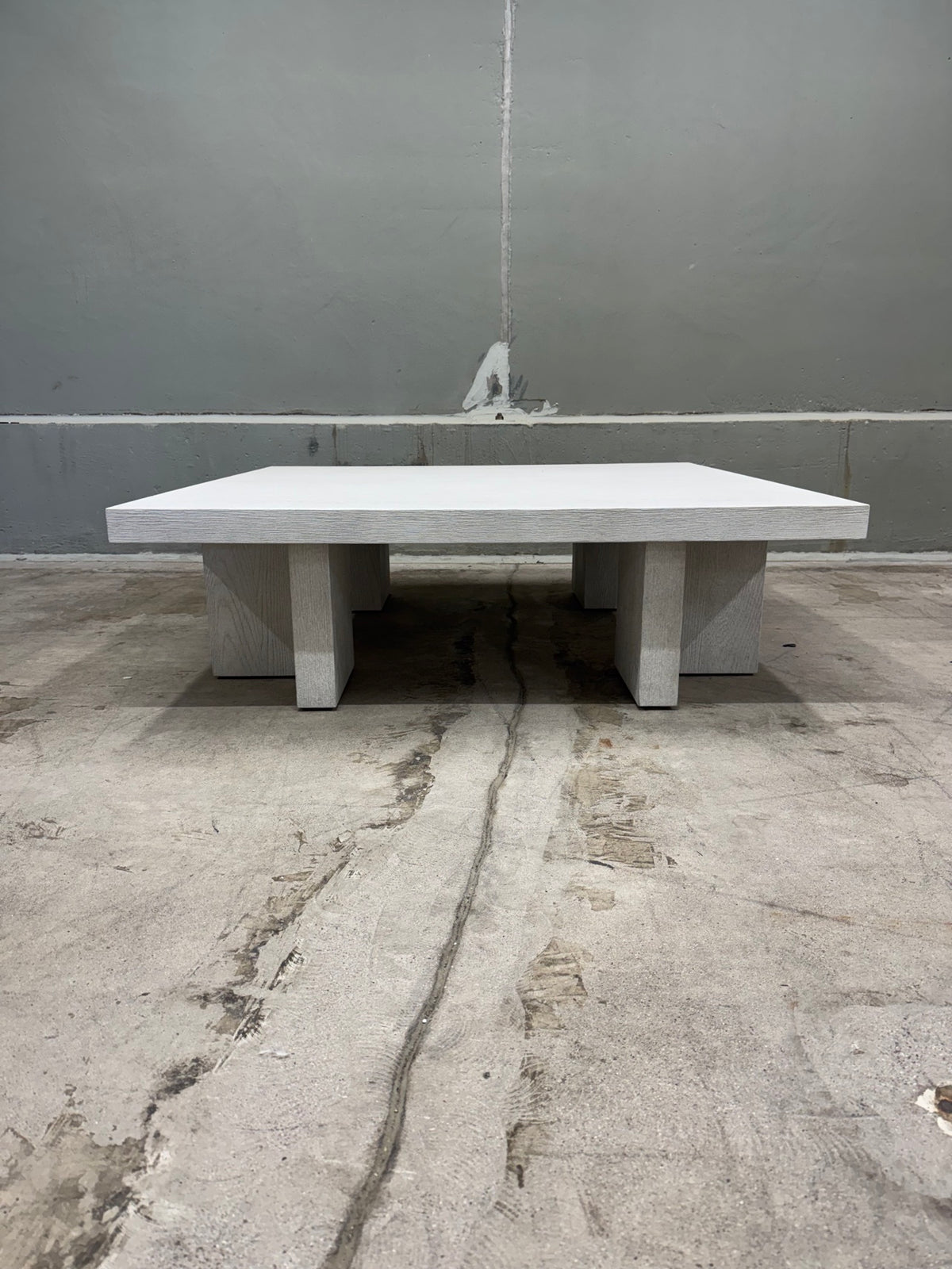 Bernhardt Blythe Sandblasted White Cocktail Table