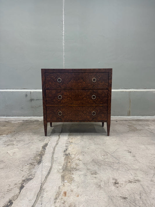 EGA Home Burl Walnut Three Drawer Chest