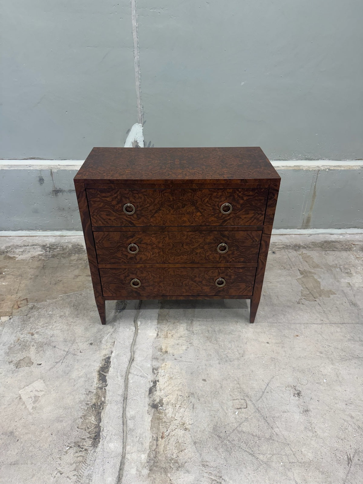 EGA Home Burl Walnut Three Drawer Chest