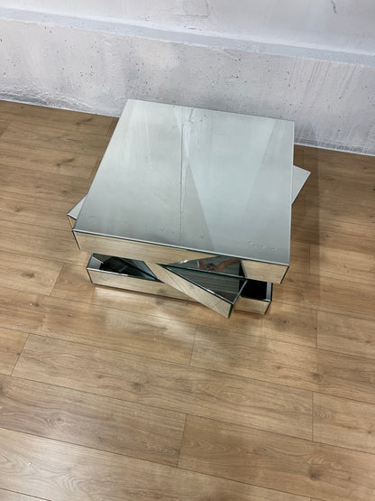 Meridian Furniture Haven Stacked Design Mirrored Coffee Table
