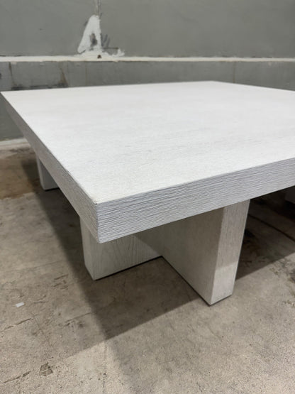 Bernhardt Blythe Sandblasted White Cocktail Table