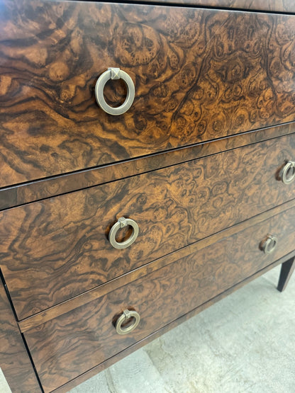 EGA Home Burl Walnut Three Drawer Chest